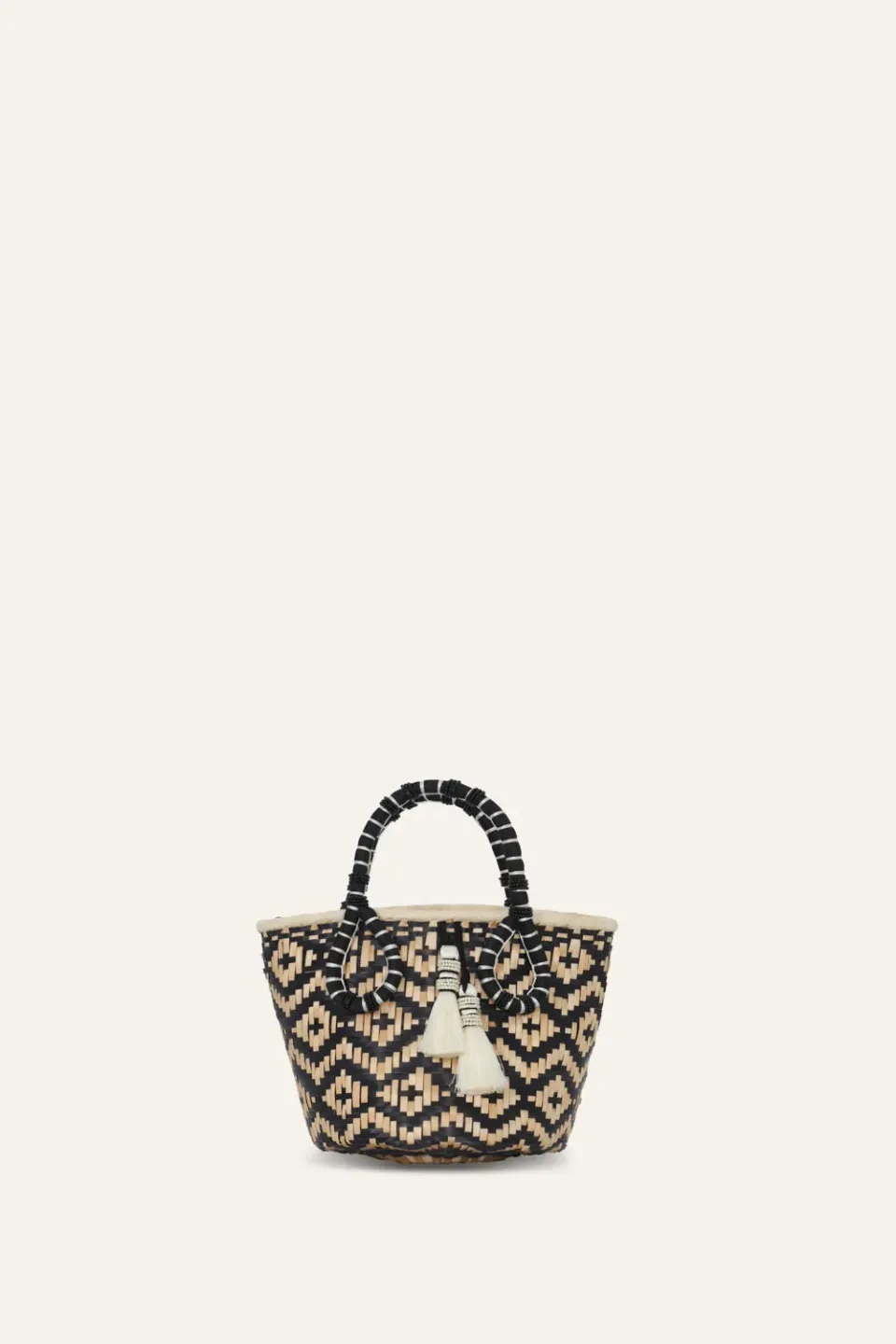 Johanna Ortiz Mythical Ship borsa paglia nero mini