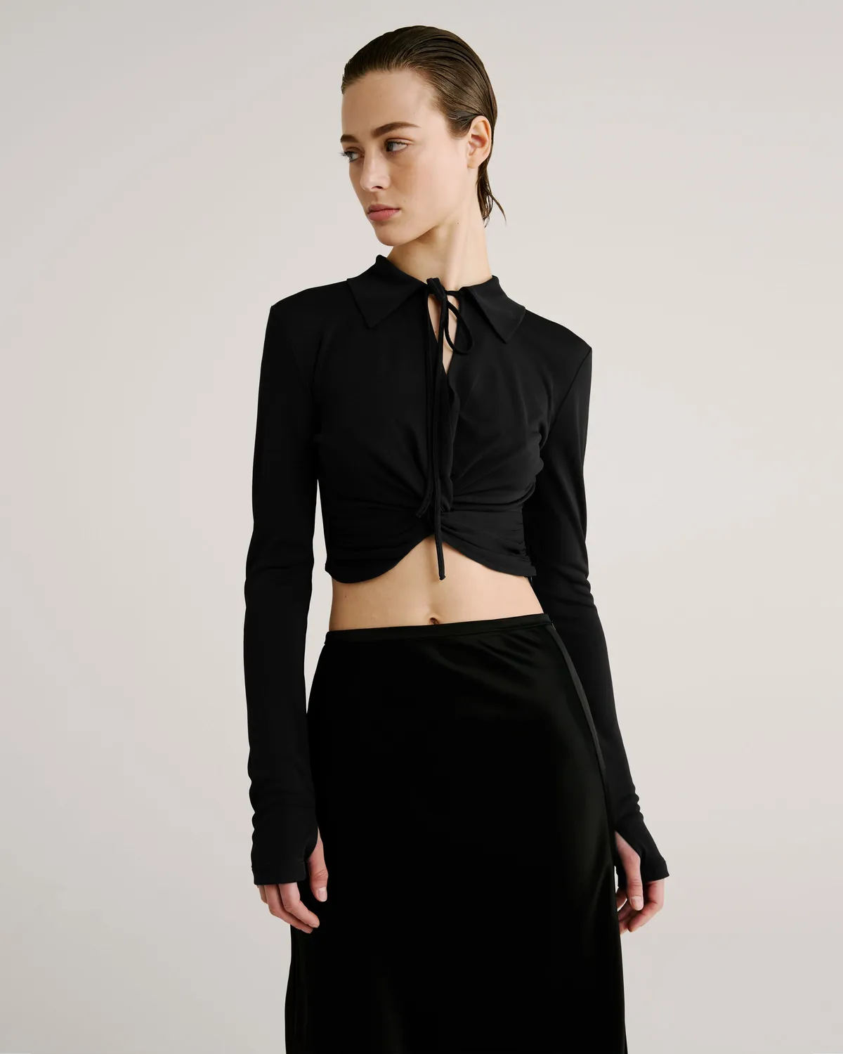 Violante Nessi Goya gonna midi satin nero
