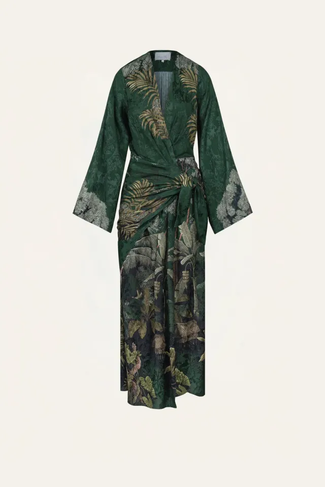 Johanna Ortiz New Ollantay abito midi verde jacquard