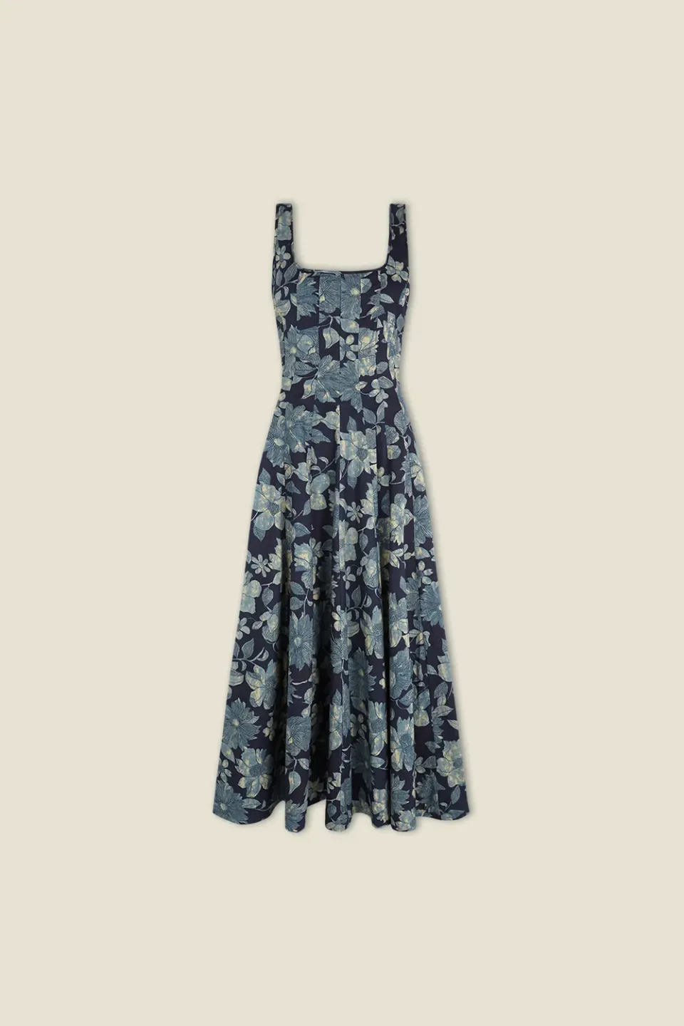 Dahlia Audrey vestito blu scollo quadrato
