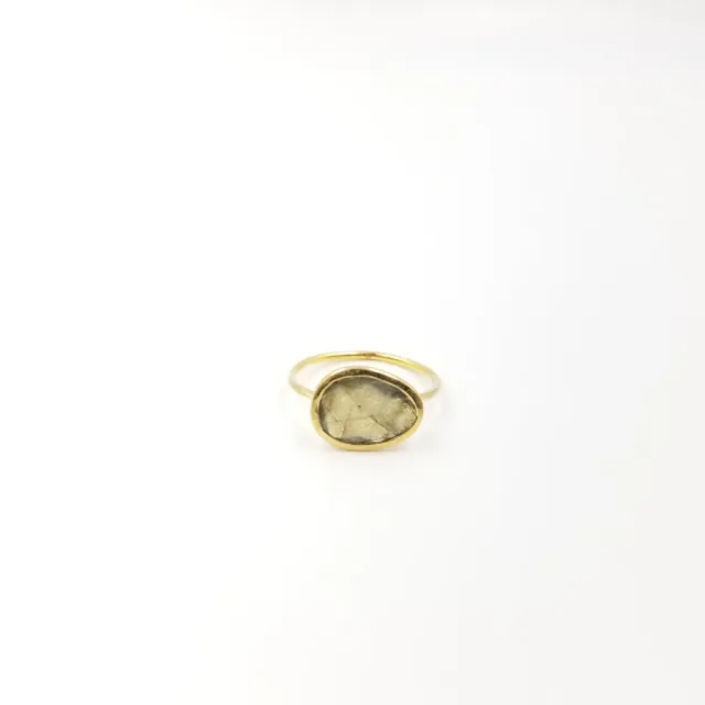 Our Dve Single Stone Labradorite Ring anello labradorite oro
