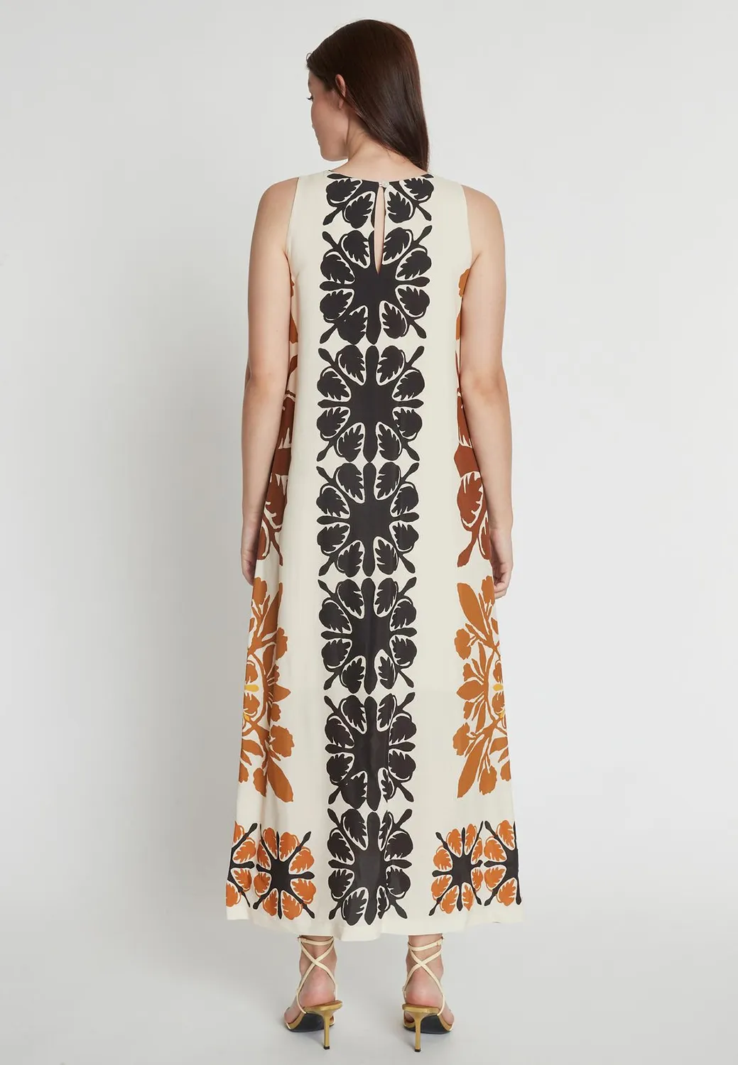 Ana Alcazar Rava abito maxi etnico con tasche