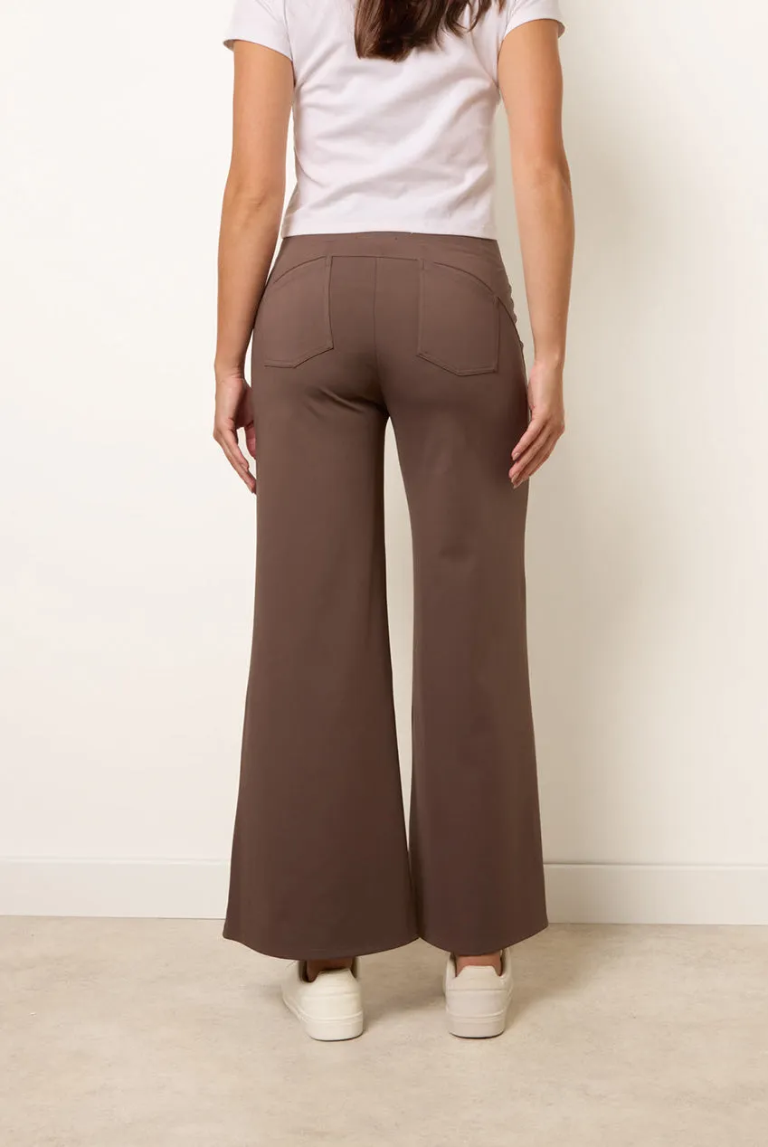 Blue Vanilla Wide Leg Soft Touch pantaloni cioccolato L elastico