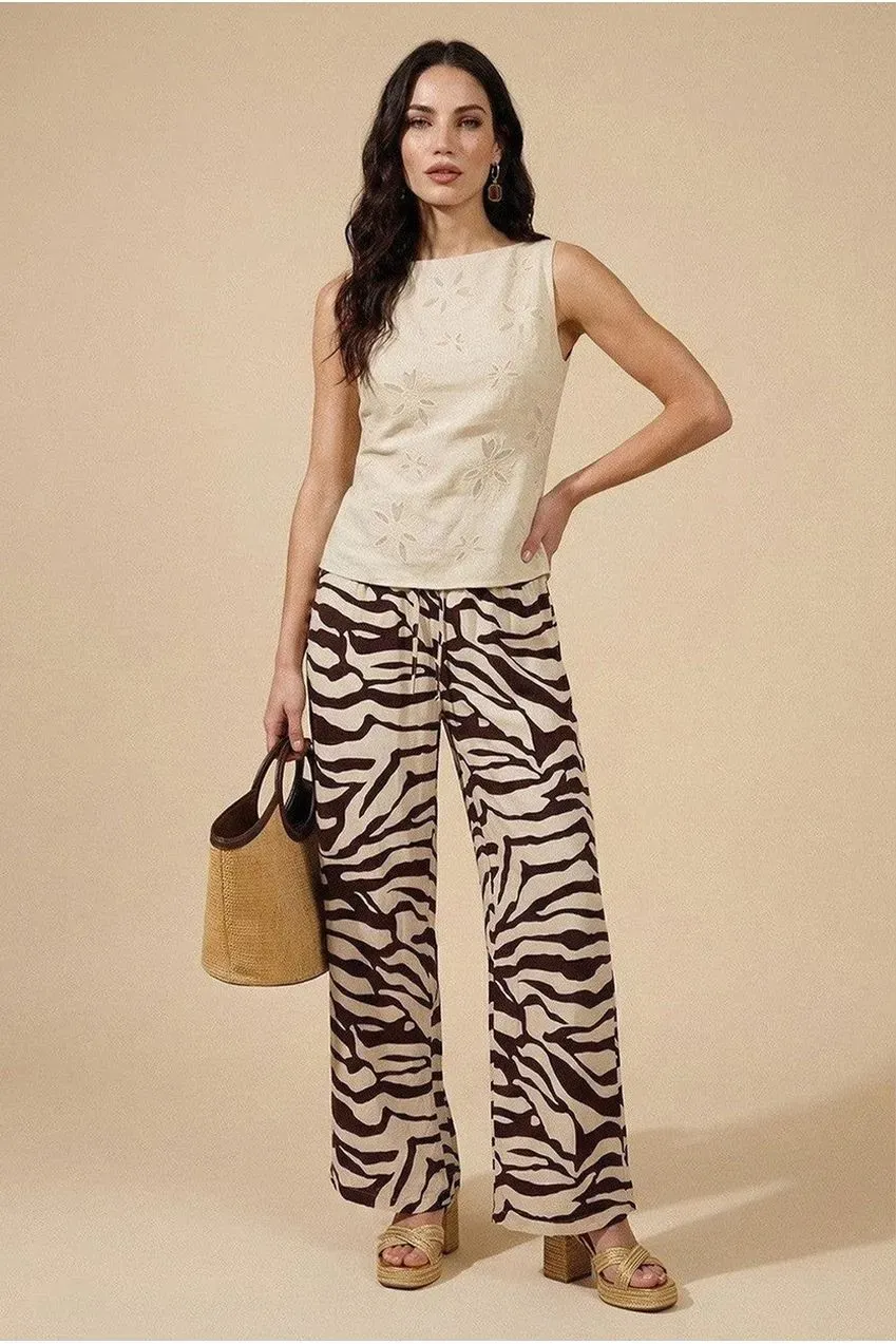 Urban Bliss Zebra Pantalone Marrone Fantasia