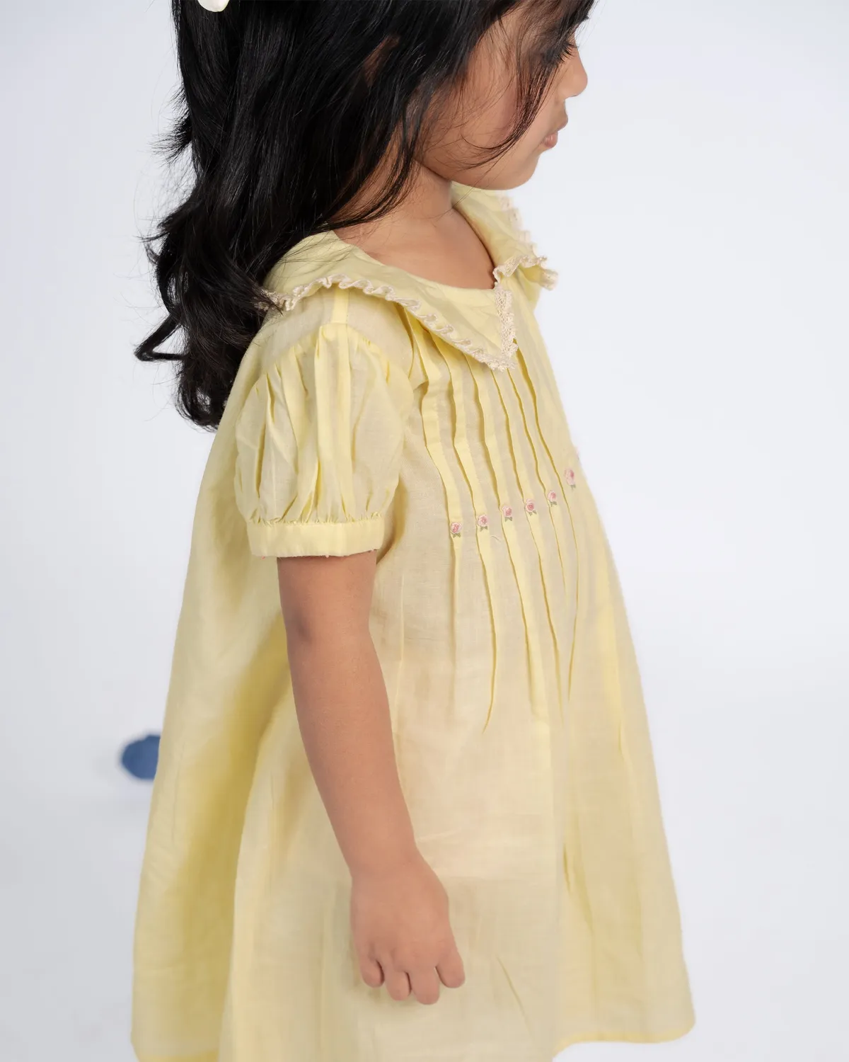 Our Dve Daisy abito bambina giallo limone cotone