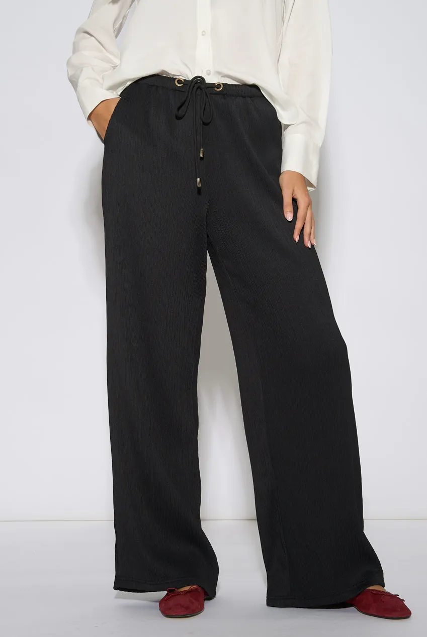 Gini London Elasticated Waist Drawstring pantaloni neri