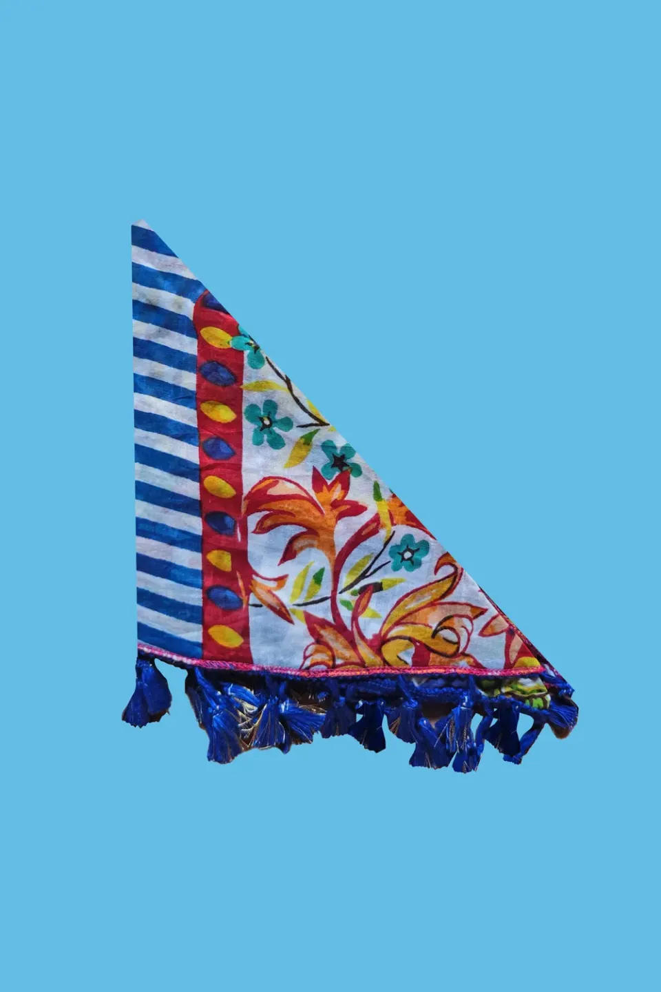 Antica Sartoria DV2128 foulard triangolo rosso cotone Sicilia