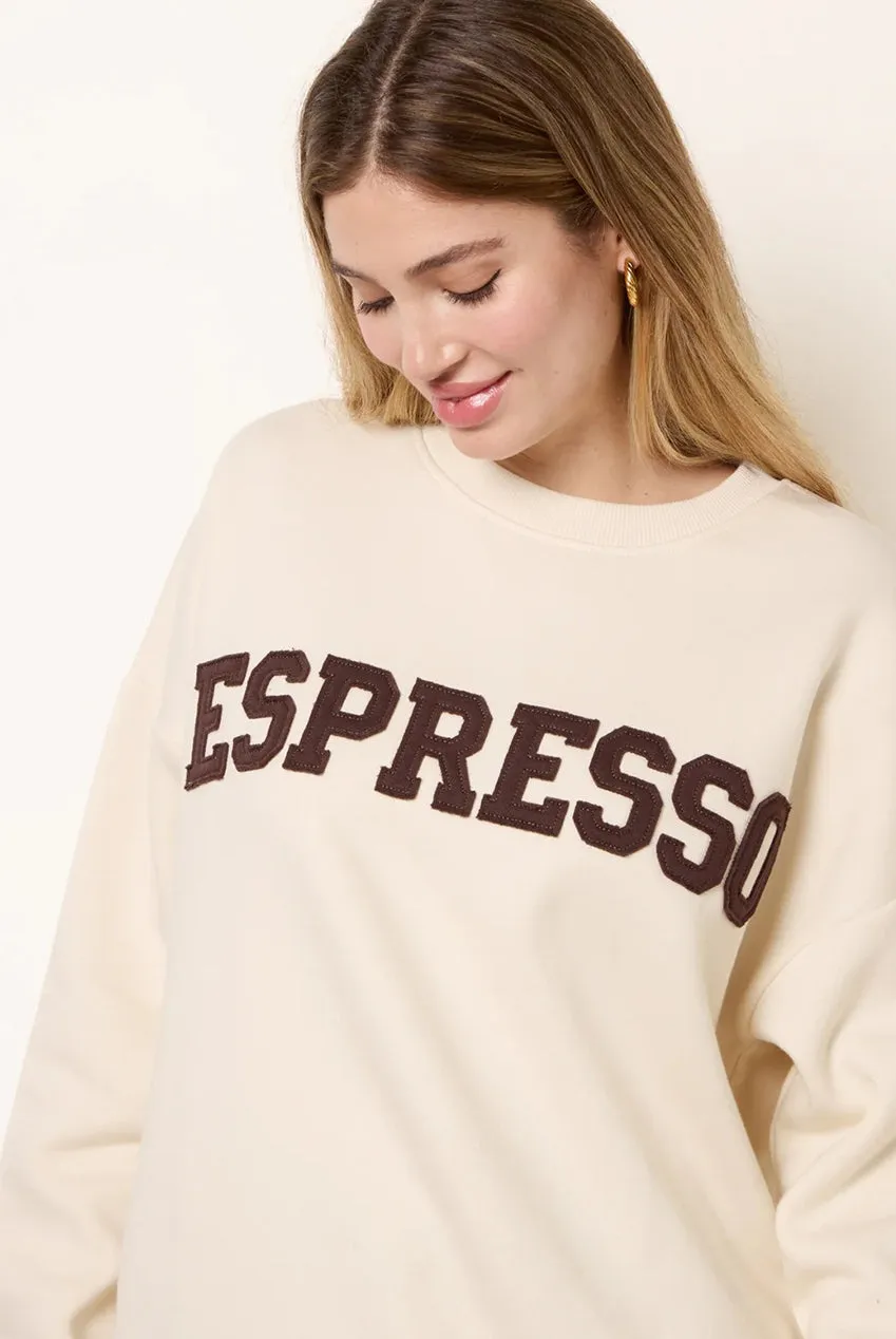 Goddiva Blue Vanilla Espresso felpa avorio cotone S/M