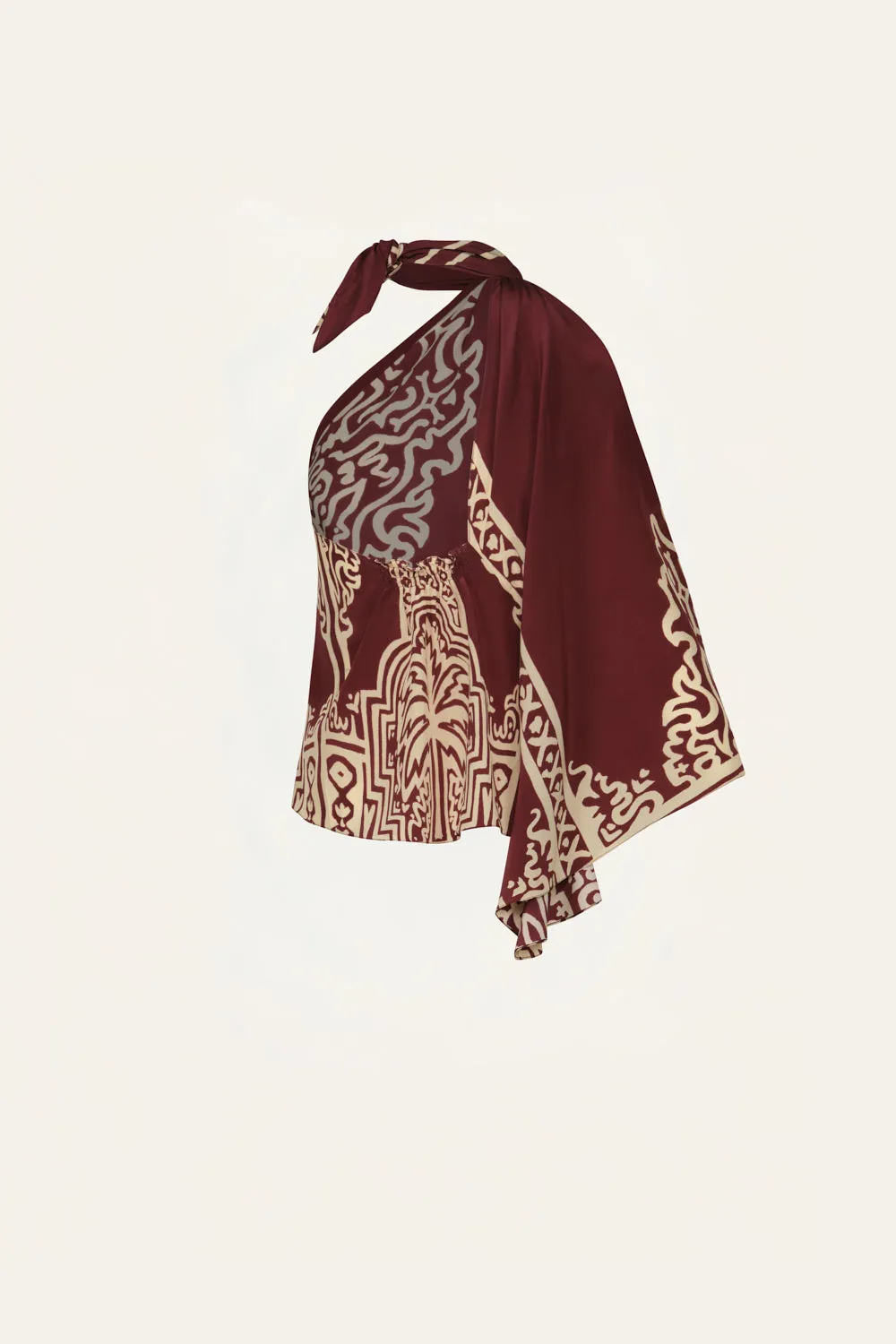 Johanna Ortiz Frontier Poem top seta vino ecru