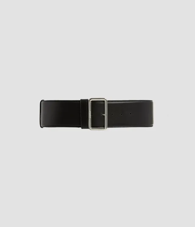 Erdem Wide cintura larga pelle nera 5 cm