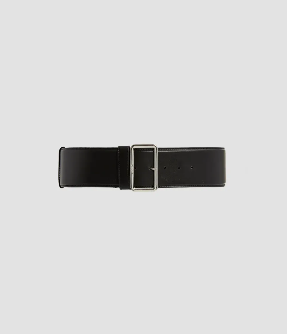Erdem Wide cintura larga pelle nera 5 cm