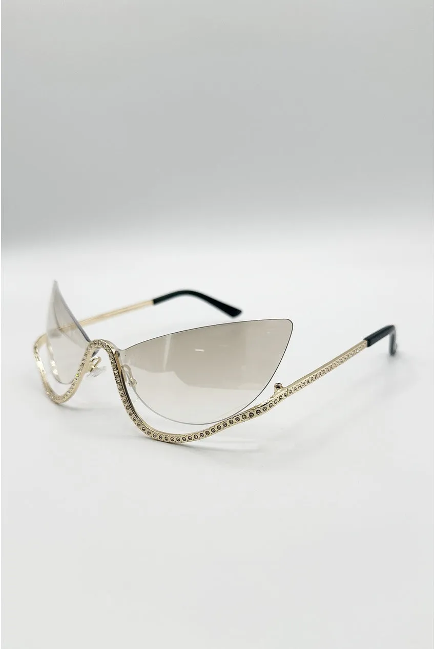 SVNX Butterfly occhiali sole farfalla champagne iridescenti