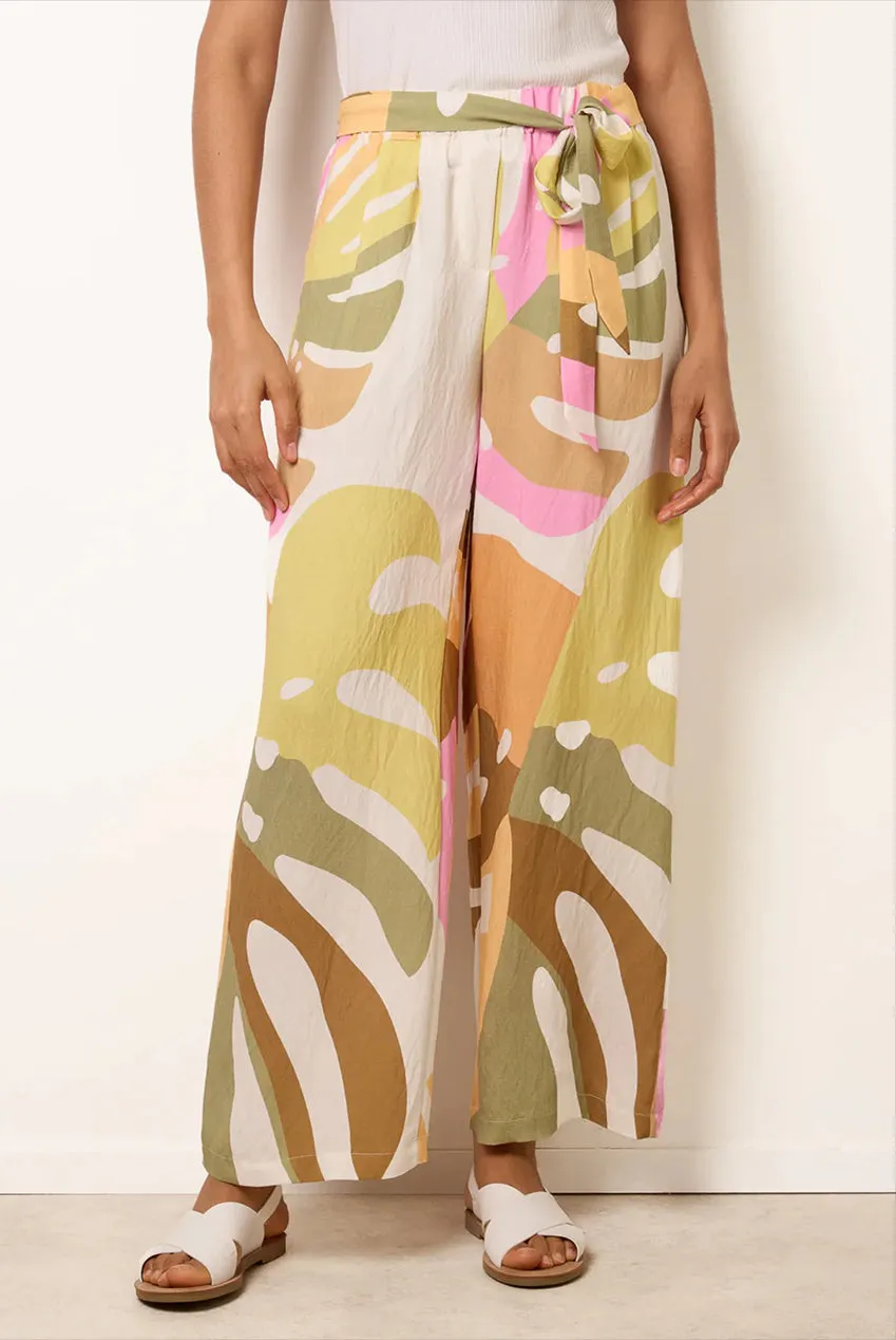 Blue Vanilla Paper Bag Wide Leg pantaloni multicolor viscose