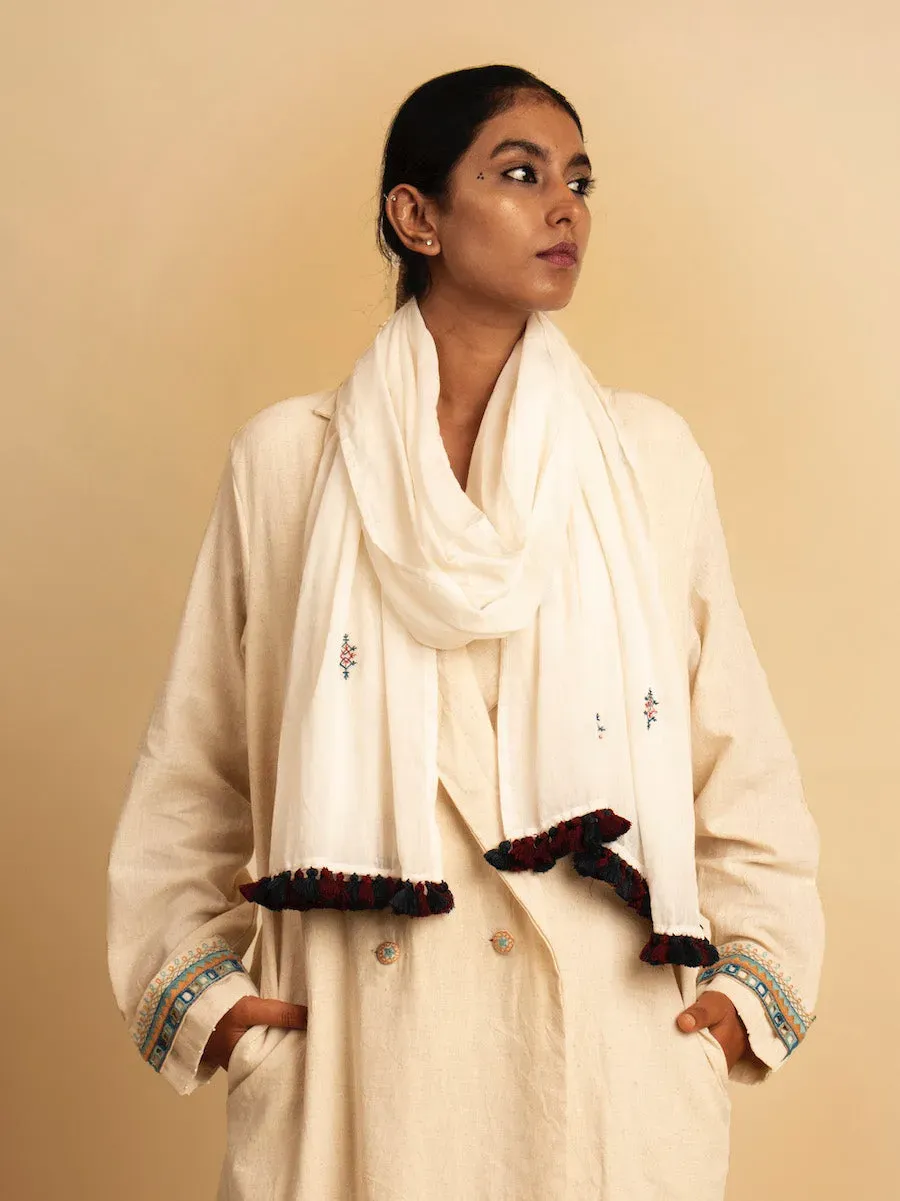 Our Dve White Scarf sciarpa bianca taglia unica leggera