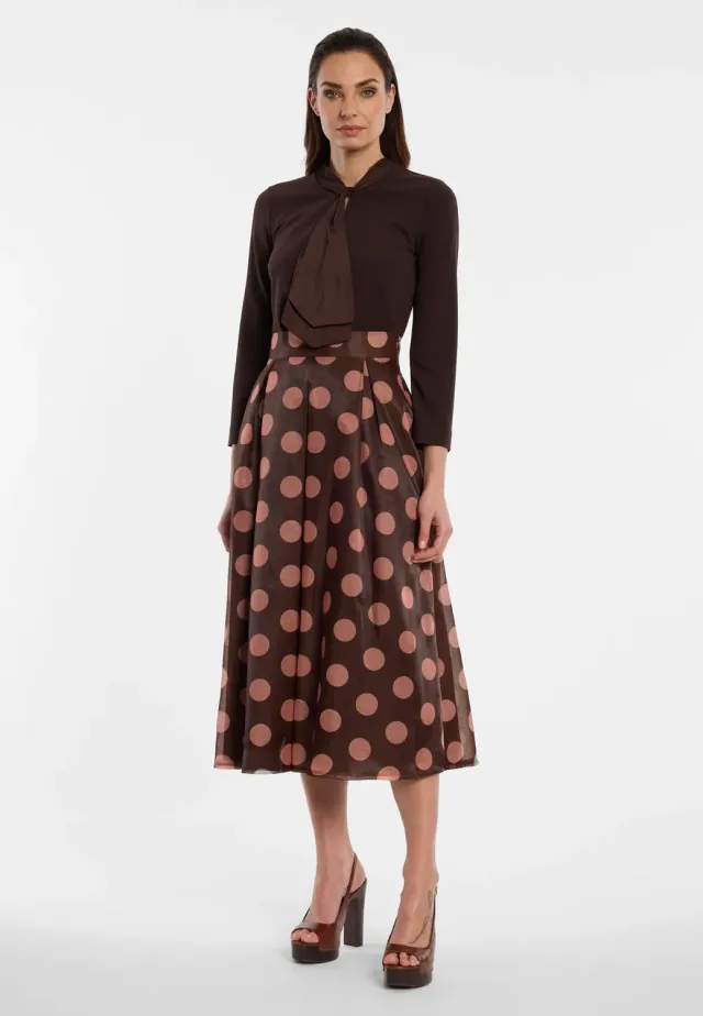 Ana Alcazar Eliranda gonna plisse midi pois