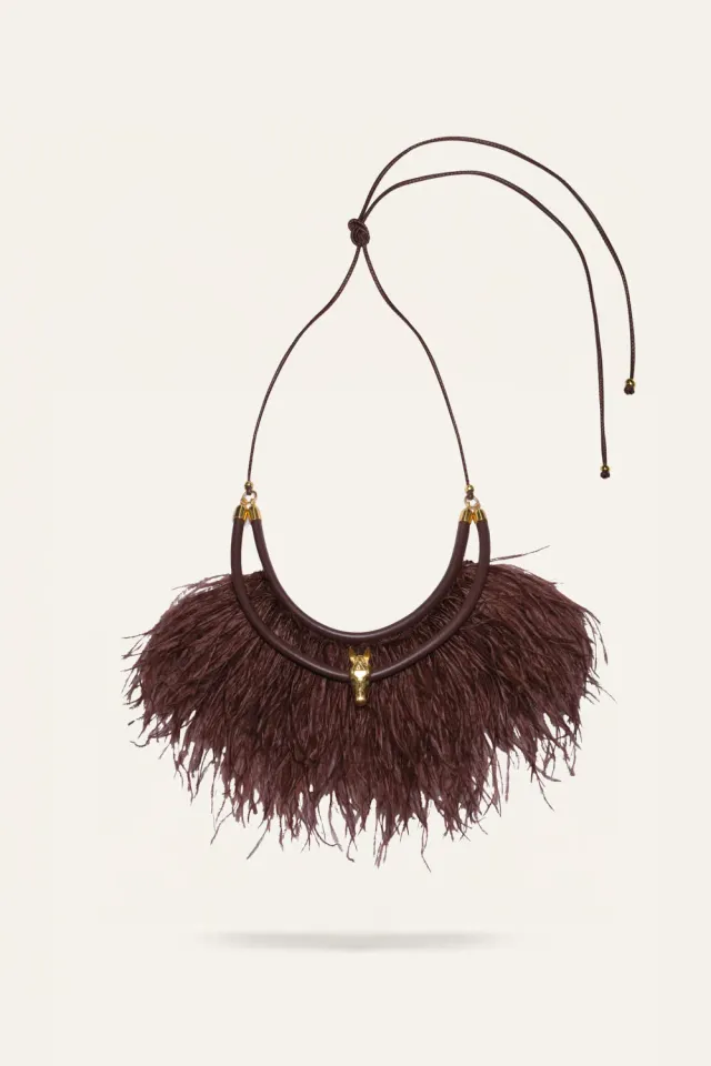 Johanna Ortiz Rhythmic Talisman collana piume marrone