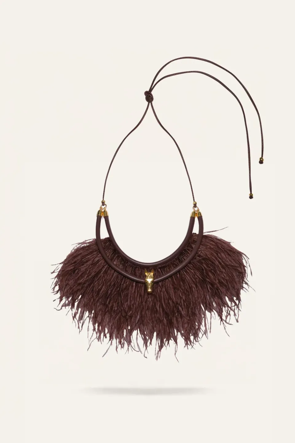 Johanna Ortiz Rhythmic Talisman collana piume marrone