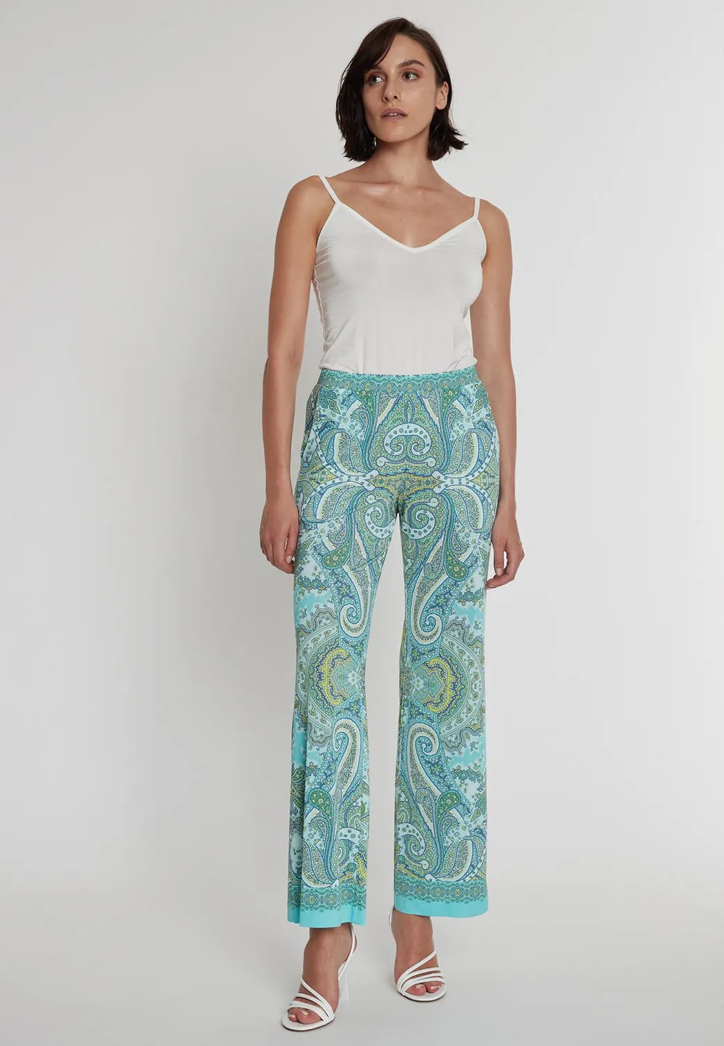 Ana Alcazar Pidila pantaloni estivi paisley azzurro