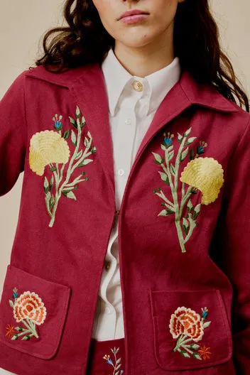 Dahlia Western Jacket giacca ricamata floreale