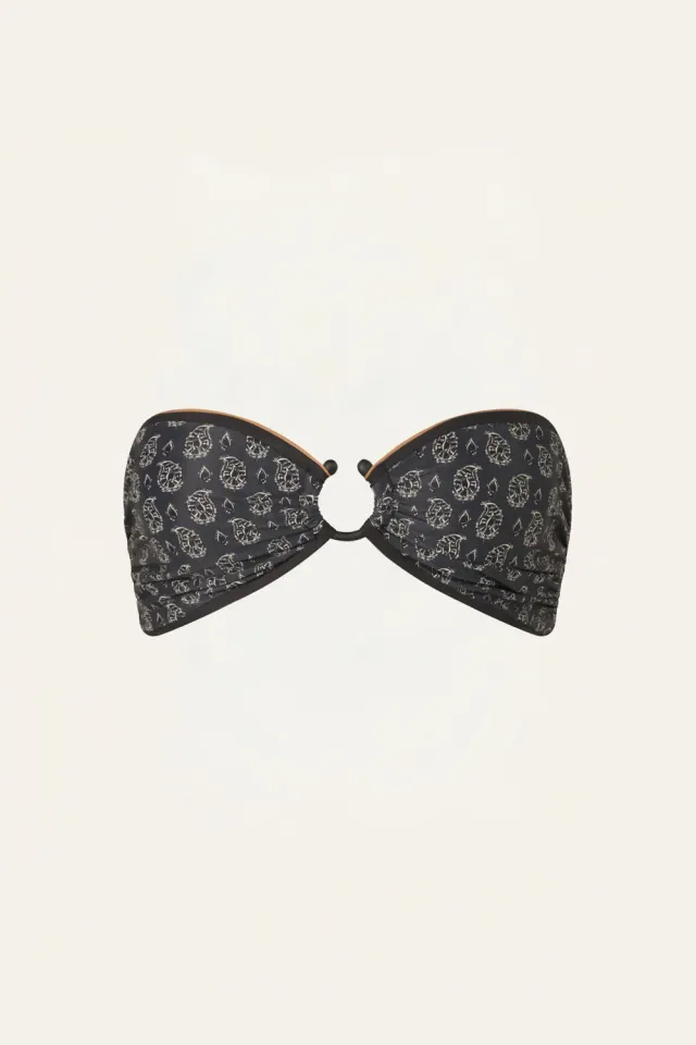 Johanna Ortiz Seawaters top bikini fascia nero ecru