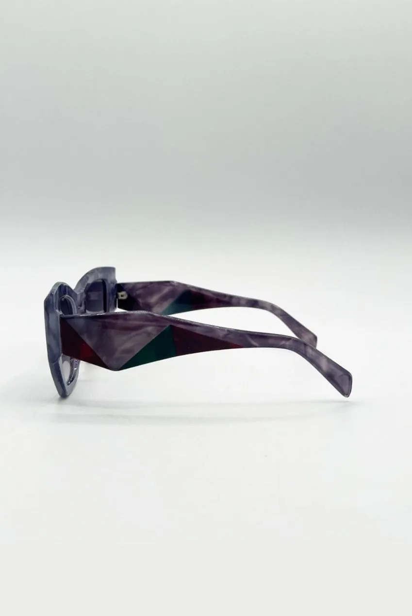 SVNX occhiali da sole cat-eye viola multi