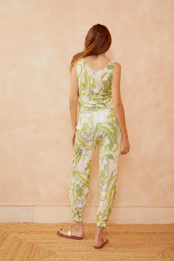 Dahlia Samba pantaloni verdi gamba larga