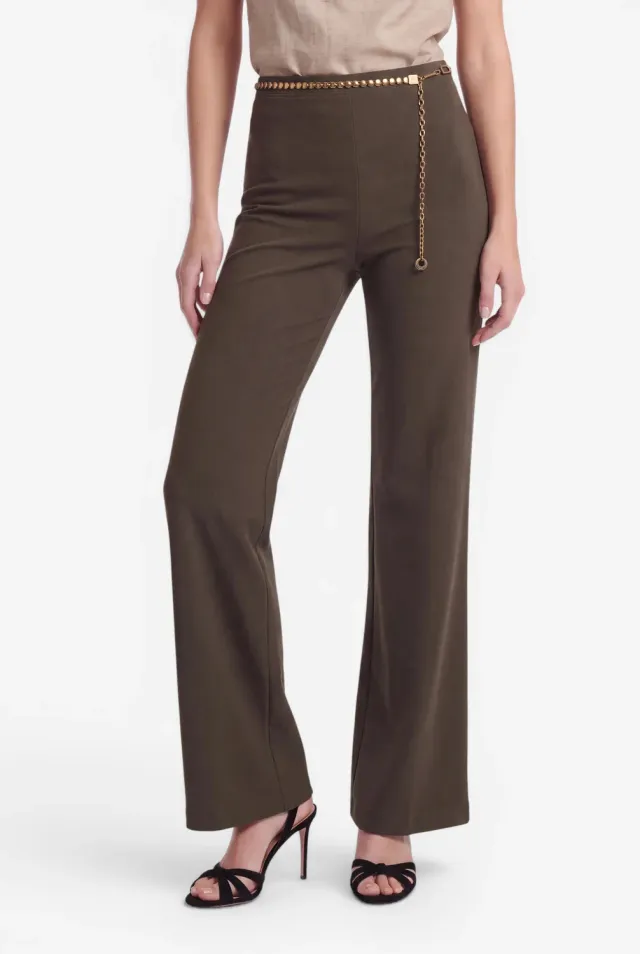 Ana Alcazar Elpharis pantaloni palazzo kaki cintura