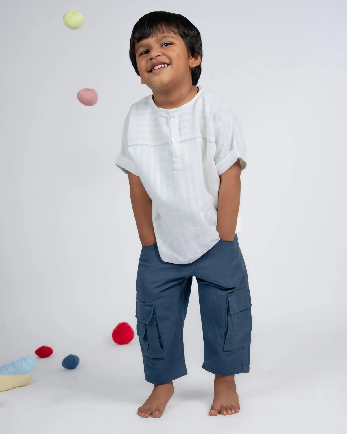 Our Dve Mini Elite Pant Cargo Bimbo Teal Handwoven