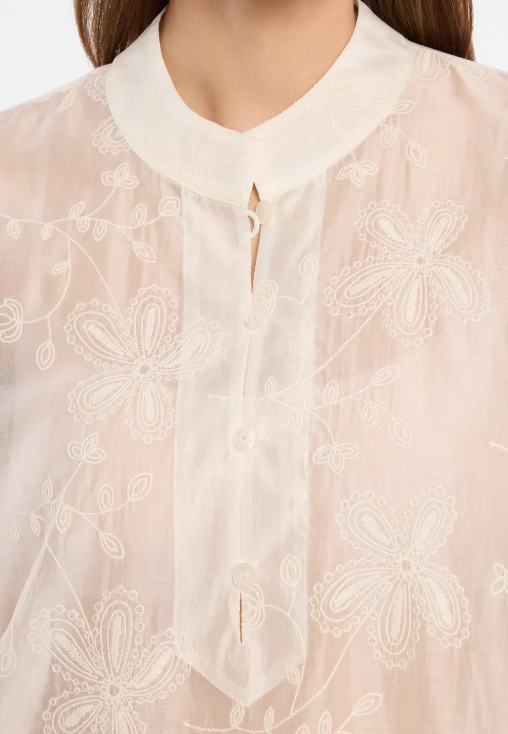 Ana Alcazar Doremia blusa lunga ricamata crema