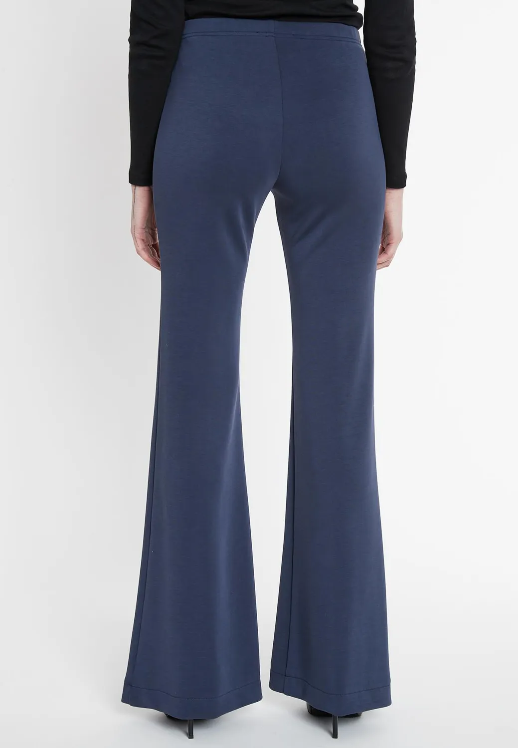 Ana Alcazar Segusa pantaloni flare jersey blu scuro