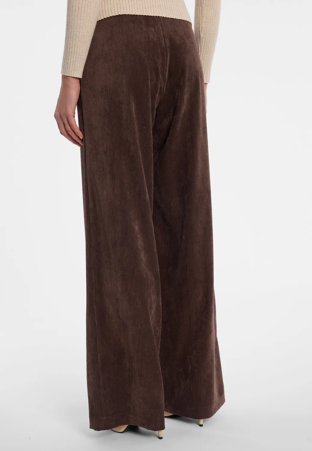 Ana Alcazar Enliria pantaloni velluto marrone palazzo