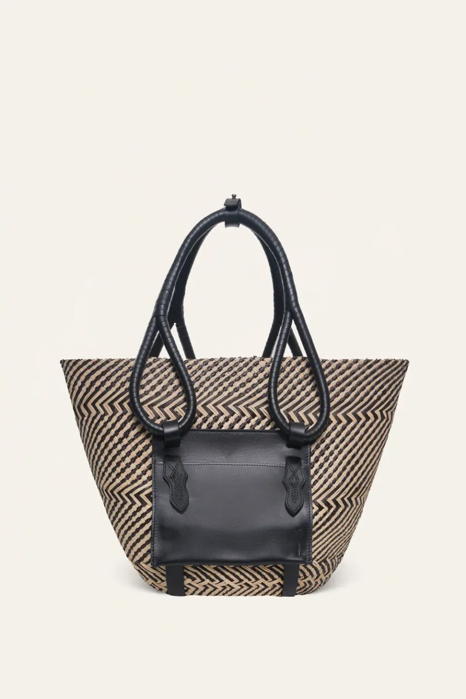 Johanna Ortiz Destination Seaside tote paglia nera ecru