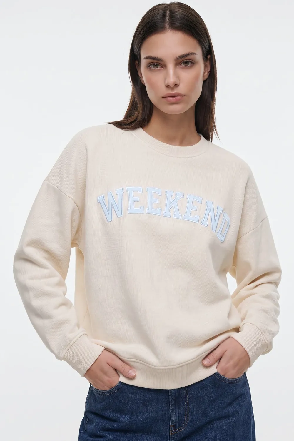 Aftershock London Weekend felpa avorio cotone S/M M/L