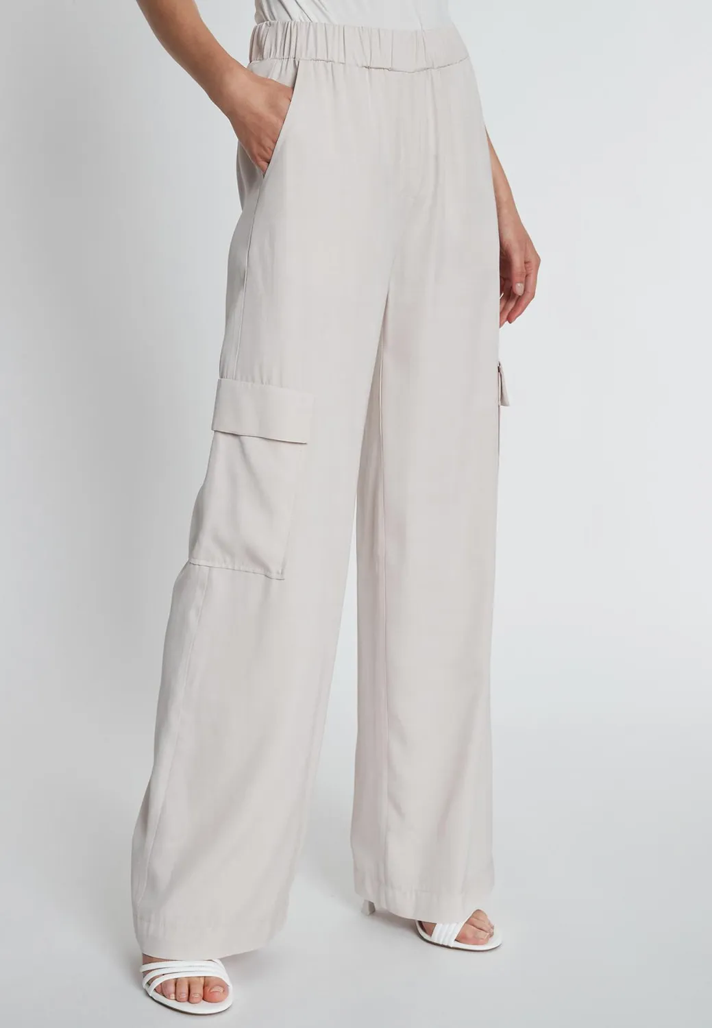 Ana Alcazar Raklis pantaloni cargo beige in cotone