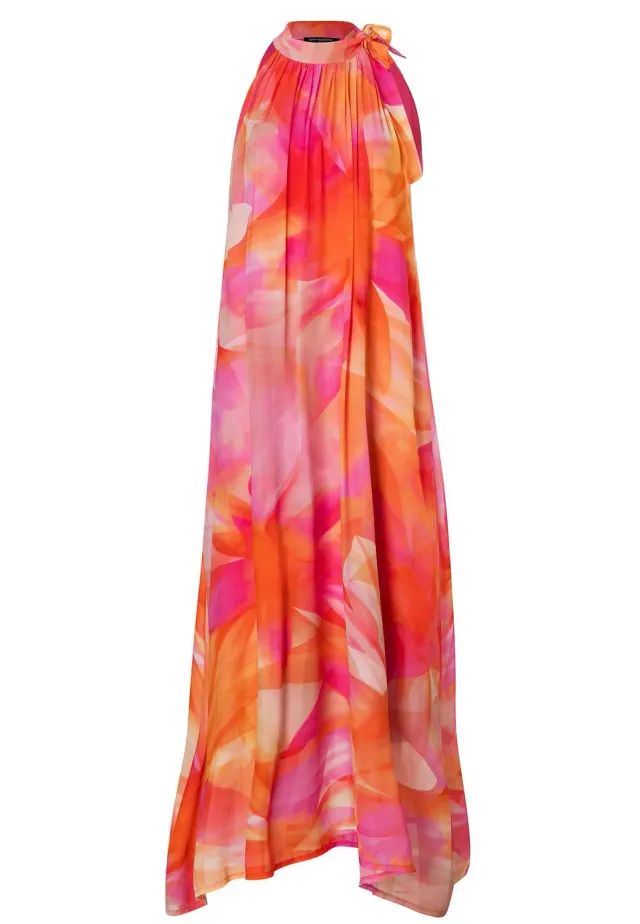 Ana Alcazar Zelia abito lungo chiffon floreale halter
