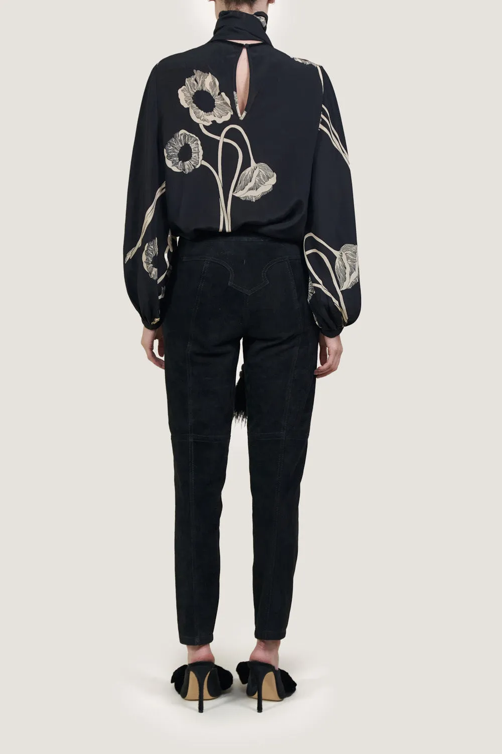 Johanna Ortiz Shadow Origin pantalone pelle nero