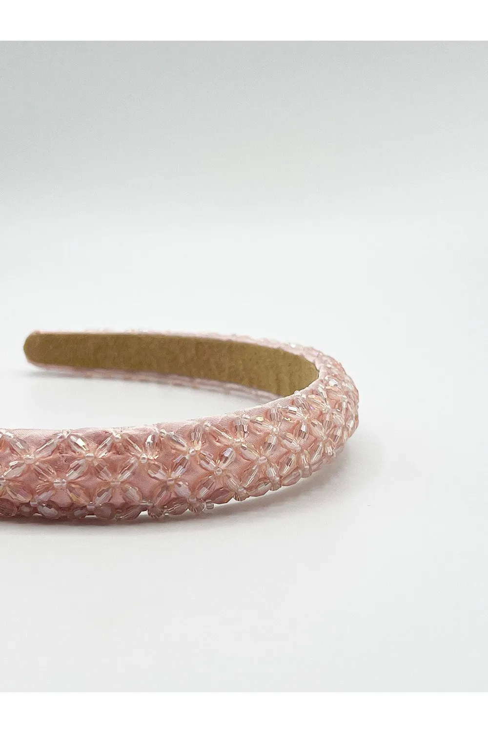 SVNX Lattice Beaded cerchietto rosa con perline