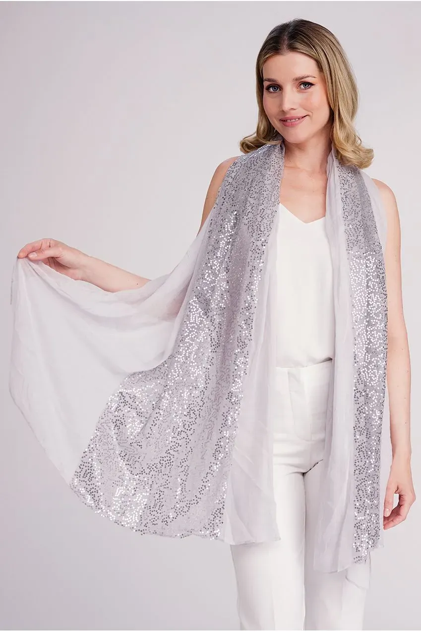 Pia Rossini Chrystal stola argento con paillettes