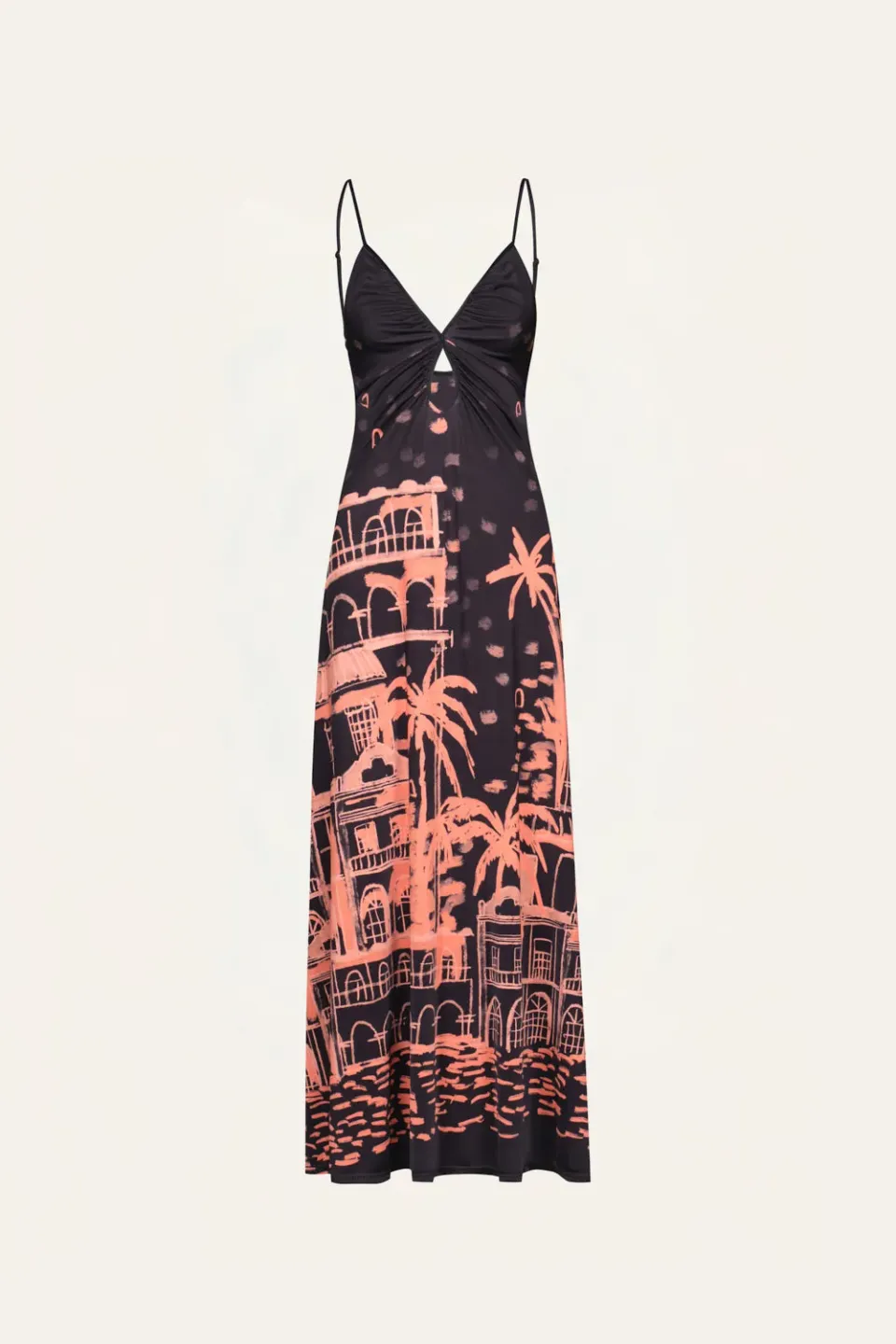Johanna Ortiz Nuestra Tierra abito midi nero jersey