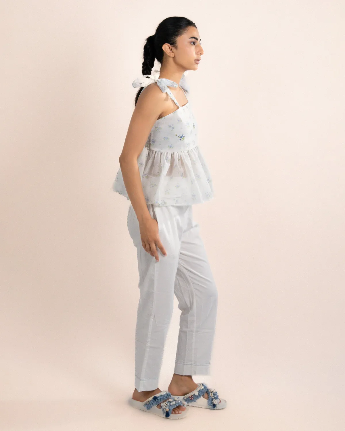 Our Dve Daisy Top Organza Quadri Sea Breezy 20 Pollici