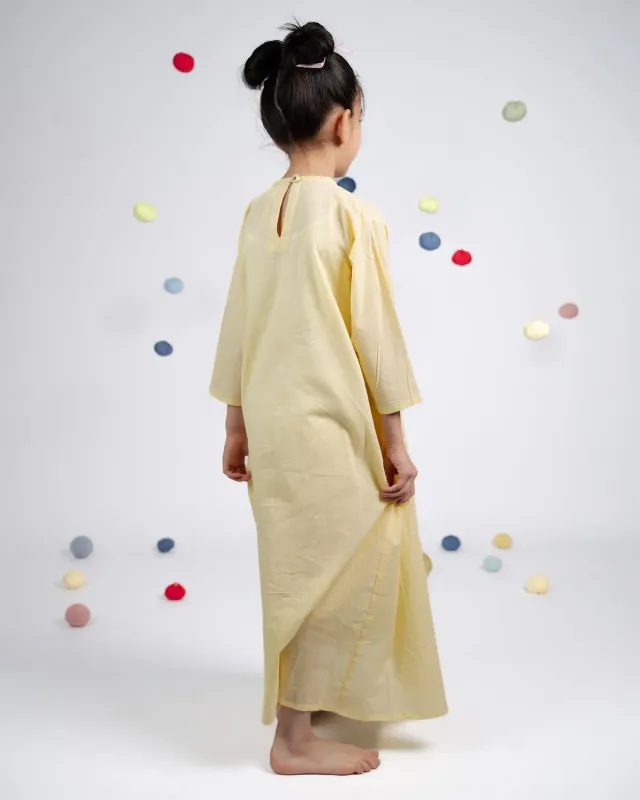 Our Dve Sunny abito bimba giallo cotone