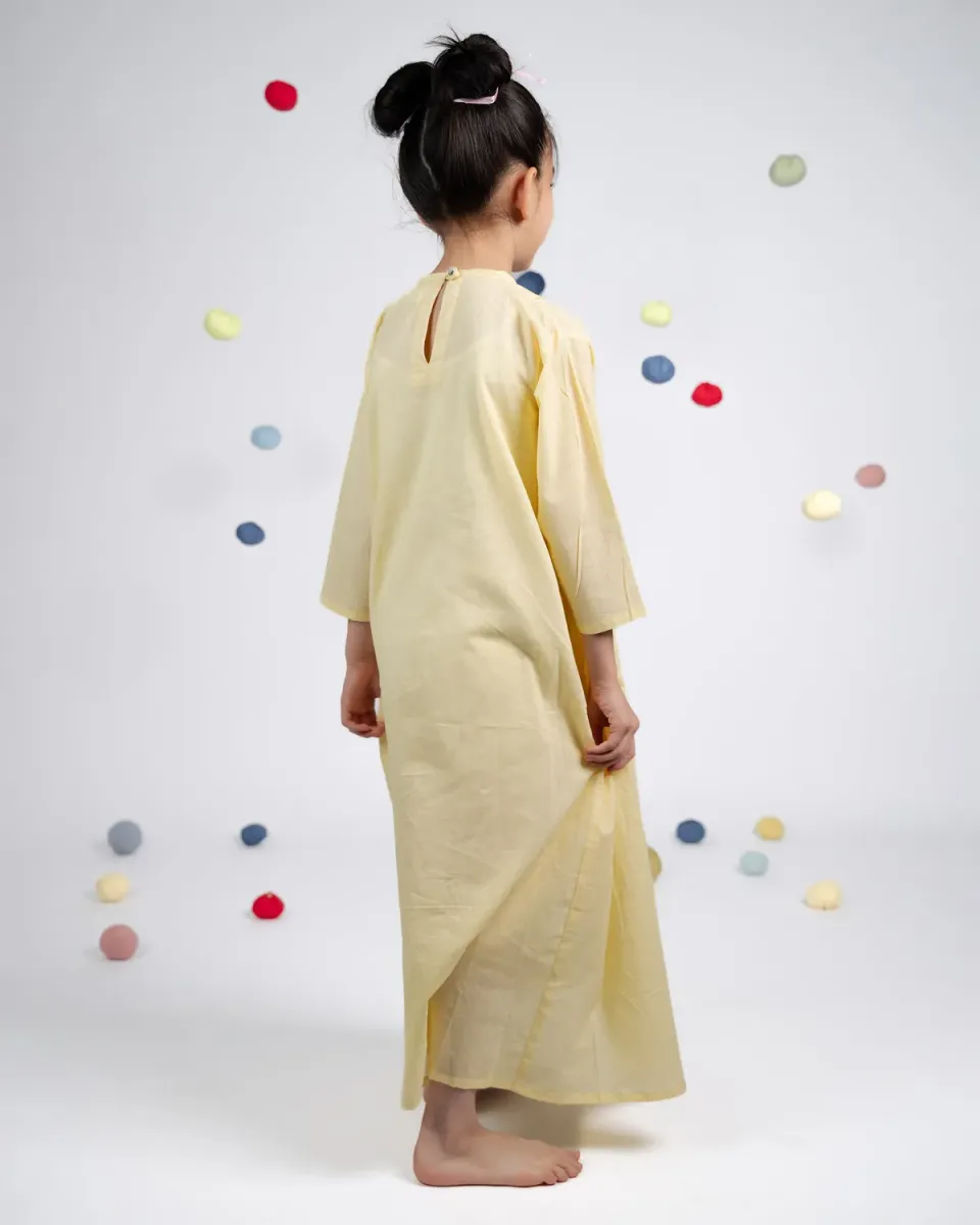 Our Dve Sunny abito bimba giallo cotone