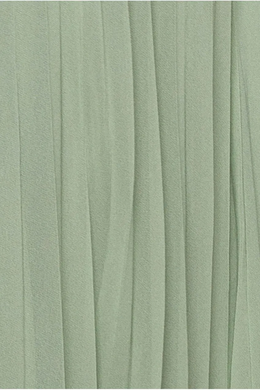 Goddiva One Shoulder A Line abito maxi verde salvia chiffon