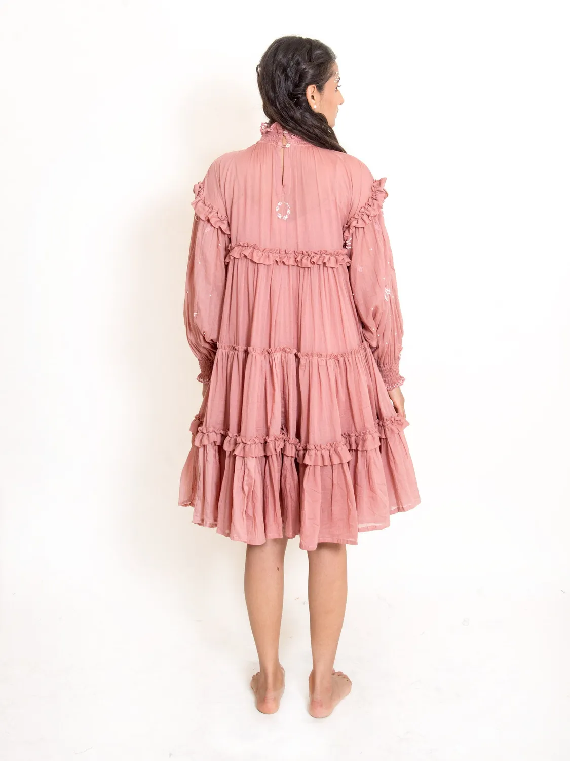 Our Dve Squid Dress vestito cotone rosa cipria
