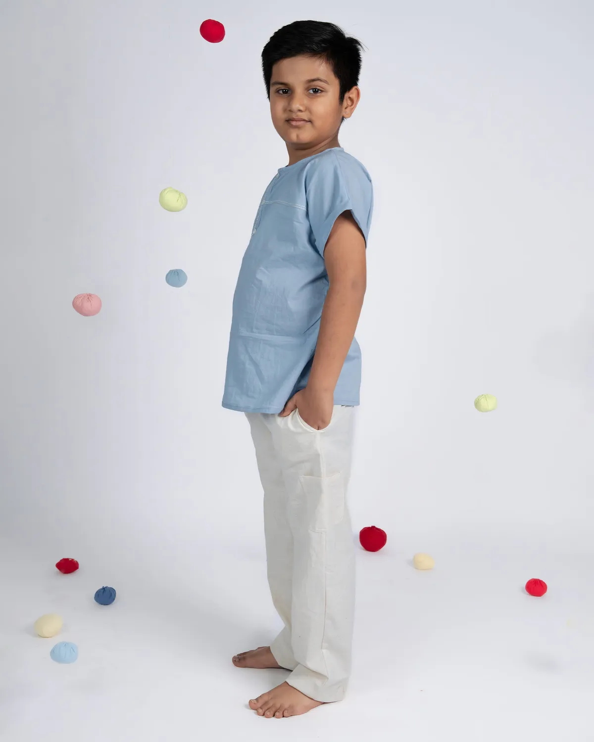 Our Dve Mini Elite Co-ord Set completo bimbo blu cotone