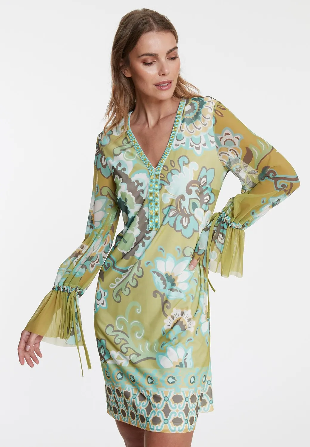Ana Alcazar Longsleeve Dress Weola vestito tunica verde