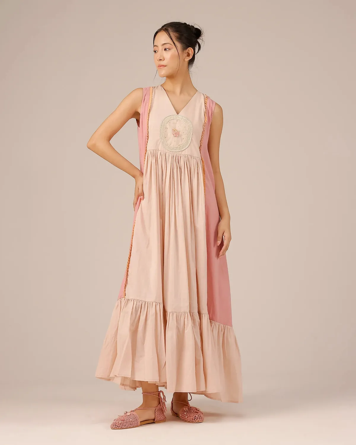 Our Dve Tropical Merry Berry abito giacca rosa organza