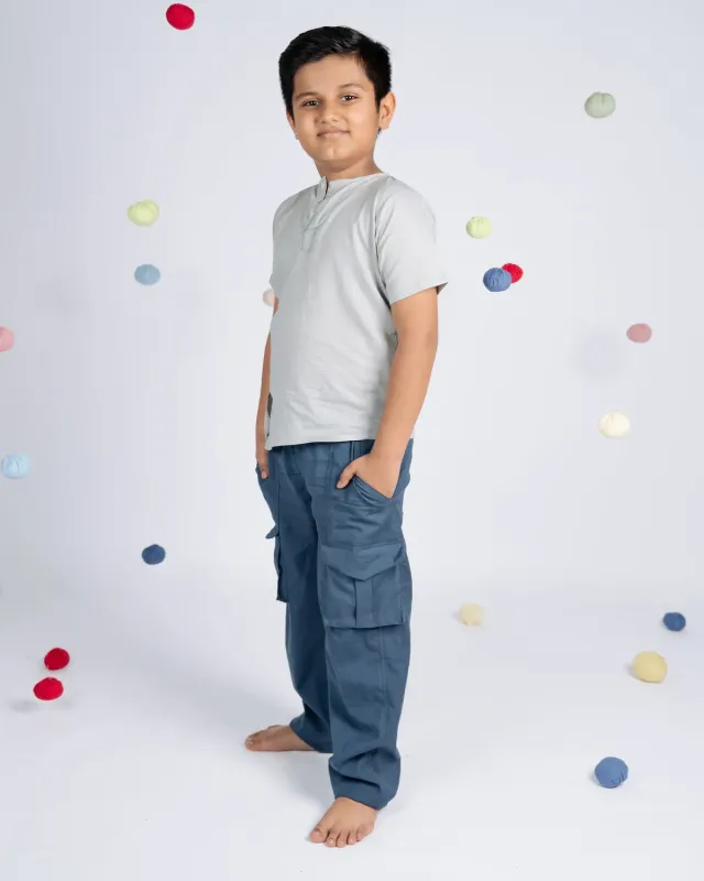 Our Dve Signature Boy completo bambino grigio teal