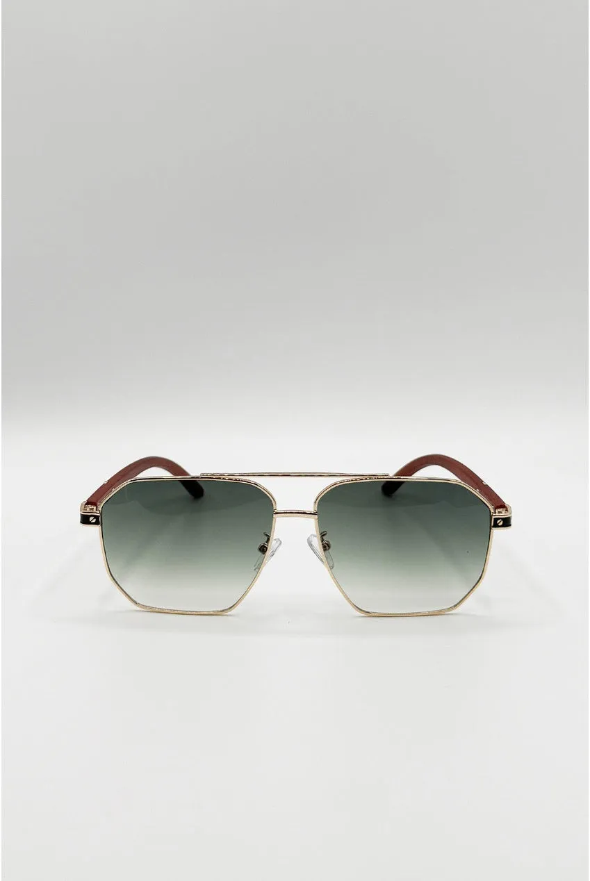 SVNX Retro Square occhiali da sole verdi navigator