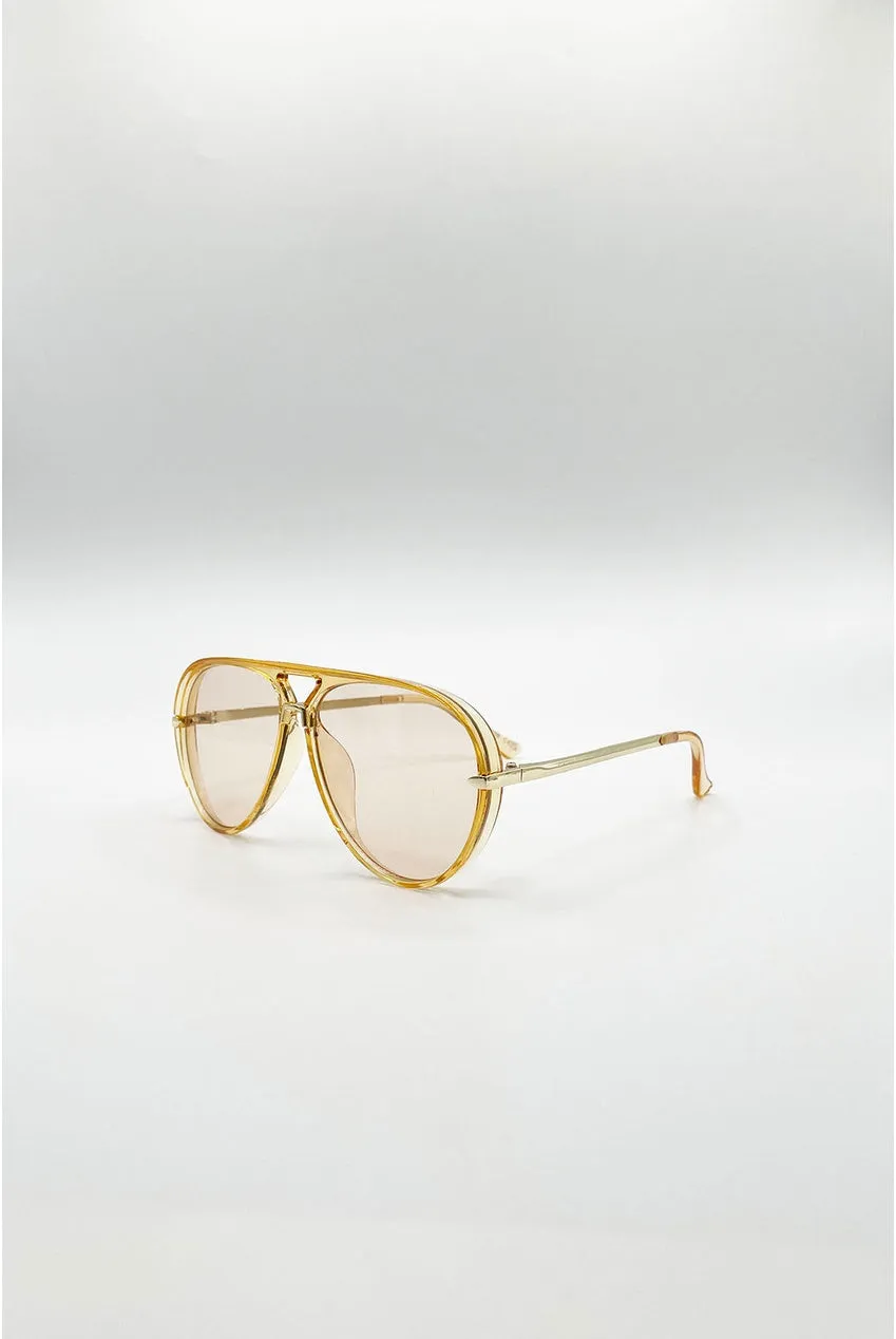 SVNX Bold Aviator occhiali da sole metallo champagne